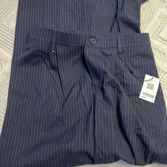 BOSS - Pinstripe Dress Pants - Navy